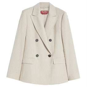 Max Mara Studio Pucci Blazer, Beige Pinstripes